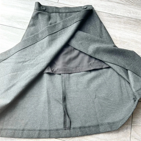 Beau Voyage Black  Faux Wrap A Line Midi Skirt - Picture 9 of 11